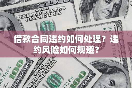 武汉借款合同违约如何处理？违约风险如何规避？