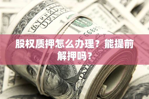 武汉股权质押怎么办理？能提前解押吗？